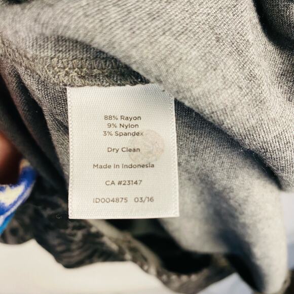 Talbots Animal Print Gray and Black Scoop Neck Sheath Career Dress Size 12 - Picture 6 of 8